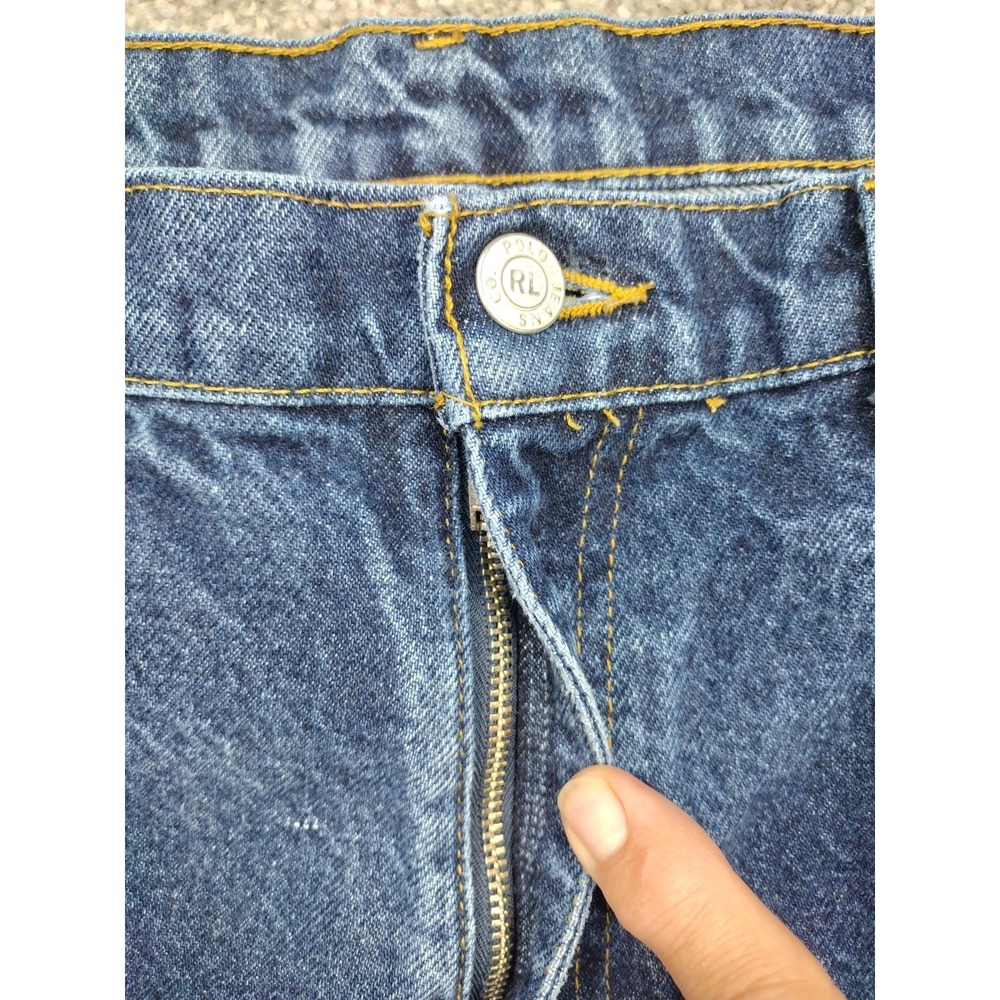 Polo Jean Co Ralph Lauren Women's Blue Denim Jeans Size 14x29 Straight Leg Flag - Picture 5 of 16